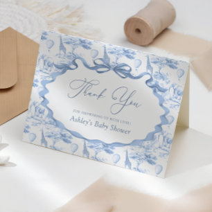 Safari Dieren Toile de Jouy Baby Shower Bedanktkaa Bedankkaart