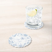 Safari dieren Toile de Jouy Baby shower Kartonnen Onderzetters (Insitu)