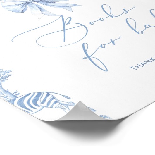 Safari dieren Toile de Jouy Boeken voor baby Poster (Hoek)