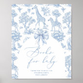 Safari dieren Toile de Jouy Boeken voor baby Poster (Voorkant)