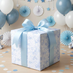 Safari Dieren Toile de Jouy Cadeaupapier