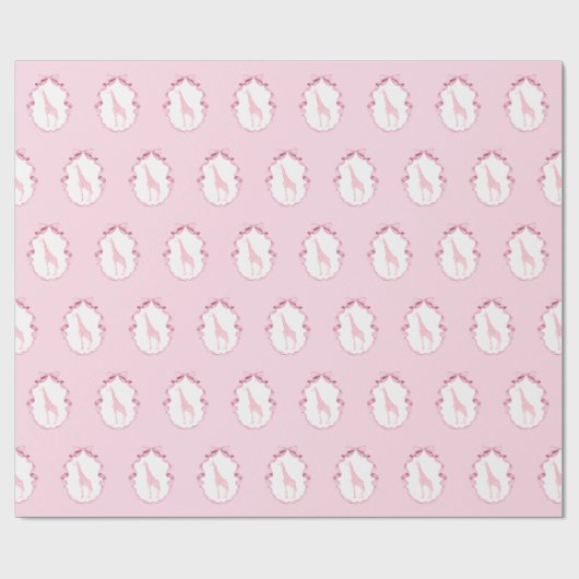Safari Dieren Toile de Jouy Dusty Pink Cadeaupapier (Vlak)