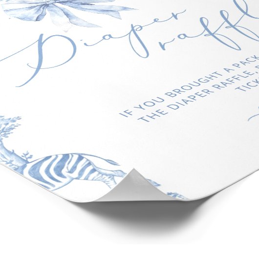 Safari dieren Toile de Jouy Luierverloting Poster (Hoek)