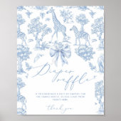 Safari dieren Toile de Jouy Luierverloting Poster (Voorkant)