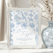 Safari dieren Toile de Jouy Luierverloting Poster