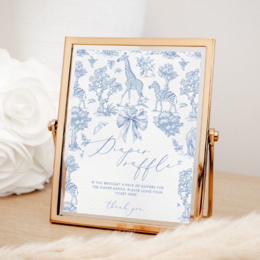 Safari dieren Toile de Jouy Luierverloting Poster