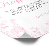 Safari dieren Toile de Jouy Luierverloting Poster (Hoek)