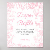 Safari dieren Toile de Jouy Luierverloting Poster (Voorkant)