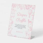 Safari dieren Toile de Jouy Luierverloting Reclamebord Met Voetstuk (Voorkant)