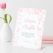 Safari dieren Toile de Jouy Luierverloting Reclamebord Met Voetstuk