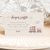 Safari Dieren Train Baby shower Luier Raffle Informatiekaartje