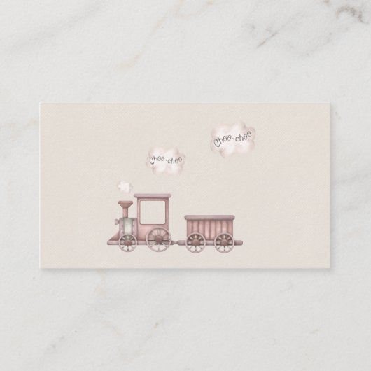 Safari Dieren Train Baby shower Luier Raffle Informatiekaartje (Achterkant)