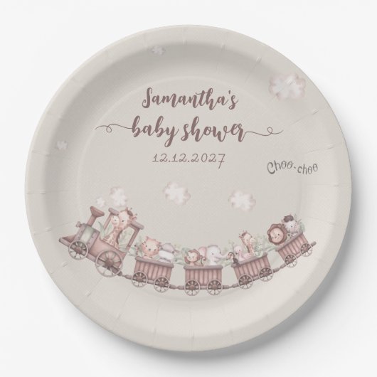 Safari Dieren Train Papieren Bordje (Voorkant)