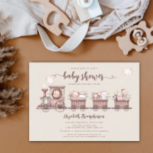 Safari Dieren trainen Genderneutraal Baby shower