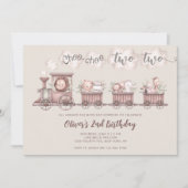 Safari Dieren Trein 2e verjaardag Kaart (Voorkant)