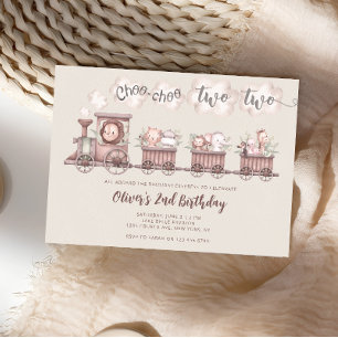 Safari Dieren Trein 2e verjaardag Kaart