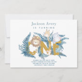 Safari dieren Tropical eerste verjaardag Kaart (Voorkant)