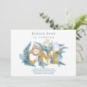 Safari dieren Tropical eerste verjaardag Kaart (Staand voorkant)