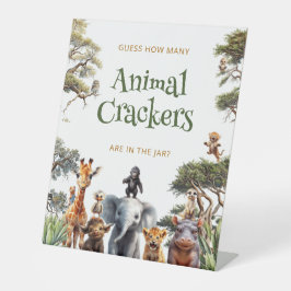 Safari Dieren Tropisch Baby shower Crackers spel Reclamebord Met Voetstuk