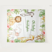 Safari-dieren tropische baby shower achtergrond wandkleed (Voorkant (horizontaal))