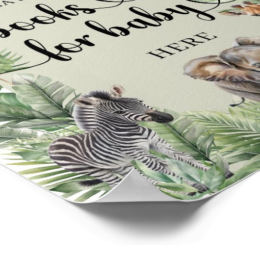 Safari dieren Tropische groen boeken voor baby Poster (Hoek)