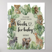 Safari dieren Tropische groen boeken voor baby Poster (Voorkant)