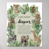 Safari dieren Tropische Late Night Luiers spel Poster (Voorkant)