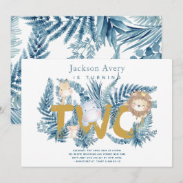 Safari dieren Tropische tweede verjaardag Kaart