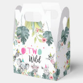 Safari Dieren Twee Wild Birthday Pink Girl Bedankdoosjes (Geopend)