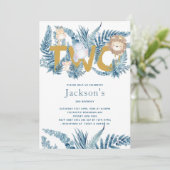 Safari dieren tweede verjaardag kaart (Staand voorkant)