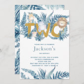 Safari dieren tweede verjaardag kaart (Voorkant / Achterkant)