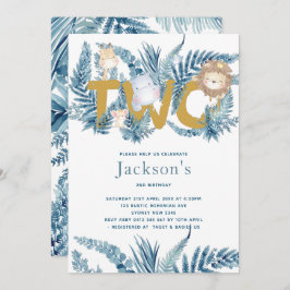 Safari dieren tweede verjaardag kaart