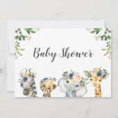 Safari Dieren Tweeling Baby Shower Uitnodiging (Achterkant)