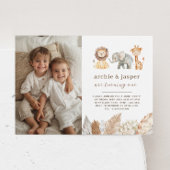 Safari Dieren Twins Landschap Foto uitnodiging