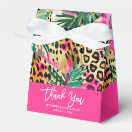 Safari Dieren Vacht Prints & Palmbladeren Patroon Bedankdoosjes