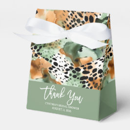 Safari Dieren Vacht Prints Patronen Groen & Bruin Bedankdoosjes