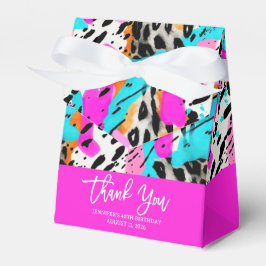 Safari Dieren Vacht Prints Patronen Kleurrijk Neon Bedankdoosjes