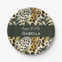 Safari Dieren Vacht Prints Patronen & Palmbladeren