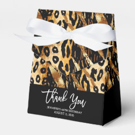 Safari Dieren Vacht Prints Patronen Zwart & Goud Bedankdoosjes
