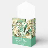 Safari Dieren Vacht Prints Patroon Groen & Goud Bedankdoosjes (Geopend)