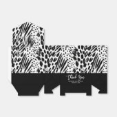 Safari Dieren Vacht Prints Patroon Zwart en Wit Bedankdoosjes (Uitgevouwen)