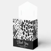 Safari Dieren Vacht Prints Patroon Zwart en Wit Bedankdoosjes (Geopend)