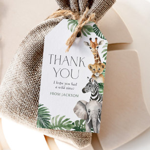Safari Dieren Verjaardag Cadeaulabel
