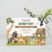 Safari dieren verjaardag kaart (Staand voorkant)