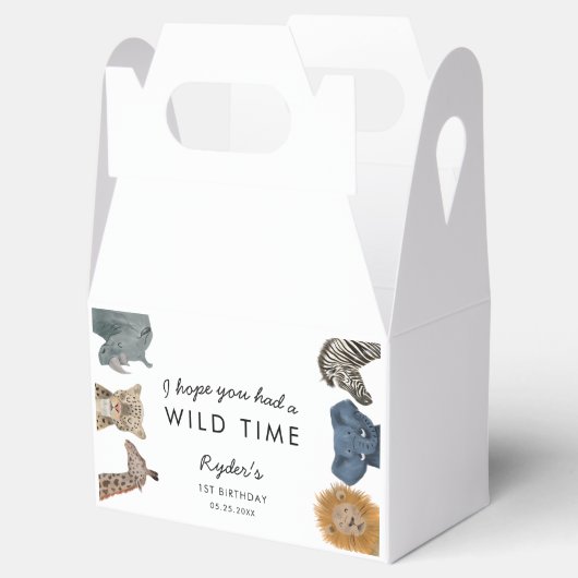 Safari Dieren Verjaardag Wilde Tijd Bedankdoosjes (Geopend)
