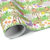 Safari dieren verjaardagsfeestje cadeaupapier (Rol Hoek)