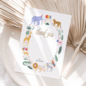Safari Dieren Verjaardagsfeestje Dank u Notitiekaartje