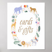 Safari Dieren Verjaardagsfeestje Kaarten en cadeau Poster (Voorkant)
