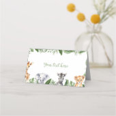 Safari Dieren Verjaardagsfeestje Plaats Kaart Plaatskaartje (Achterkant)