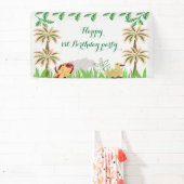 Safari dieren verjaardagsfeestje spandoek (Insitu)